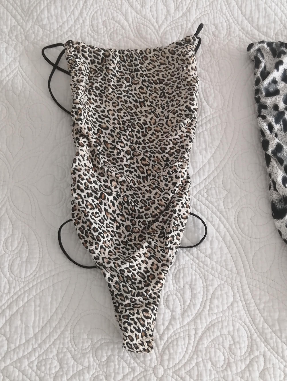 Leopard Print Body Suit Open Back